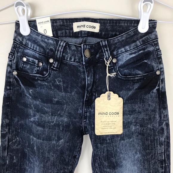 Mind Code LA Dark Acid Wash Jeans Jeggings Size 0 - Picture 2 of 5